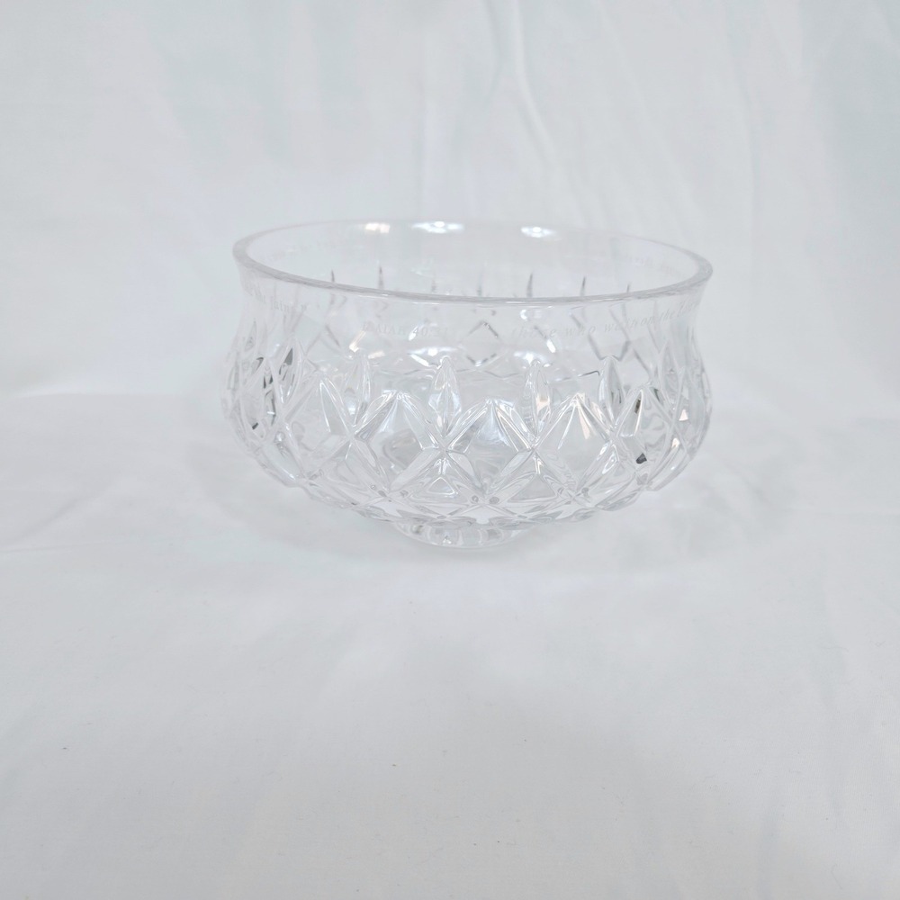 Hour Of Power Engraved Isaiah 40:31 Crystal Bowl NEW Vtg Crystal Cathedral 2000s